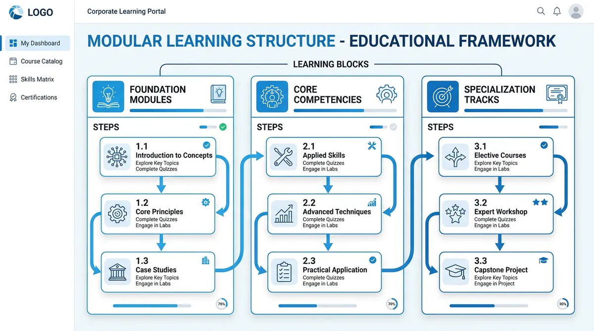 Формат обучения — модульная структура и подача информации